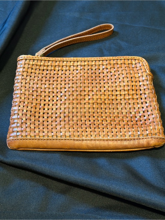 Patricia Nash Handbags - Patricia Nash Woven Leather Wristlet - Cognac Brown